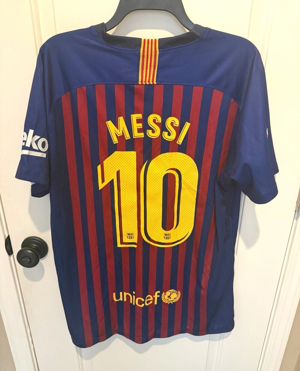 Nike FC Barcelona Lionel Messi #10 Soccer LaLiga Jersey Men’s XL Blue/Red